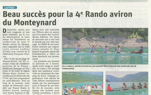 Randonnée Aviron Monteynard dans le DL